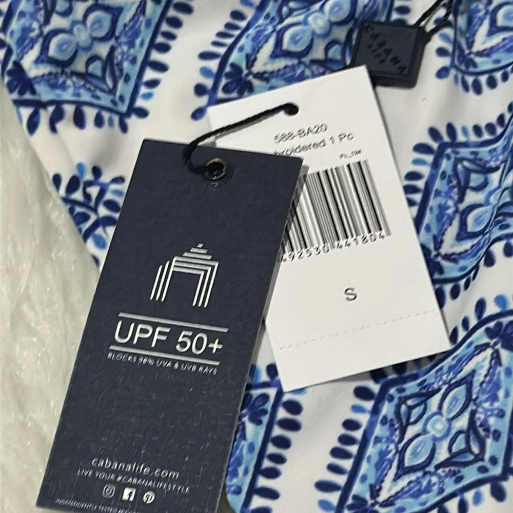 Cabana Life Batik Embroidered One Piece Swim Suit with UPF 50 - Picture 7 of 7